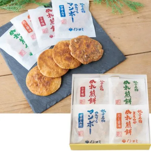 【千葉県】銚子のイシガミ ぬれ煎餅4種詰合12枚入